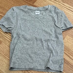 Aritzia TNA Heather Chrome Homestretch Rib Tune Waist T-Shirt